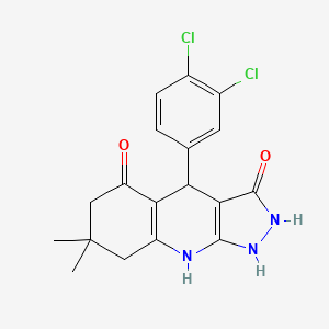 molecular formula C18H17Cl2N3O2 B12483768 4-(3,4-dichlorophenyl)-3-hydroxy-7,7-dimethyl-1,4,6,7,8,9-hexahydro-5H-pyrazolo[3,4-b]quinolin-5-one 