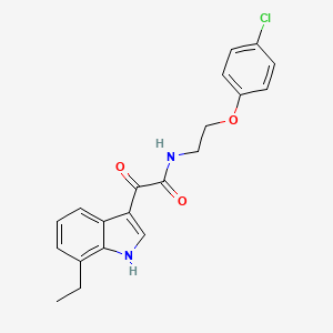 molecular formula C20H19ClN2O3 B12483769 N-[2-(4-chlorophenoxy)ethyl]-2-(7-ethyl-1H-indol-3-yl)-2-oxoacetamide 