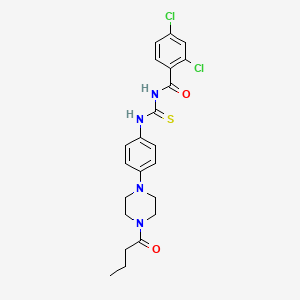 N-{[4-(4-butanoylpiperazin-1-yl)phenyl]carbamothioyl}-2,4-dichlorobenzamide