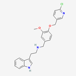 molecular formula C24H24ClN3O2 B12483775 N-{4-[(6-chloropyridin-3-yl)methoxy]-3-methoxybenzyl}-2-(1H-indol-3-yl)ethanamine 