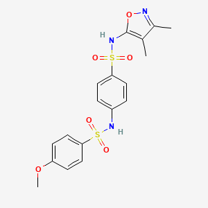 molecular formula C18H19N3O6S2 B12483790 N-{4-[(3,4-dimethyl-1,2-oxazol-5-yl)sulfamoyl]phenyl}-4-methoxybenzenesulfonamide 