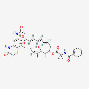 (6E,8E,10E,16Z)-15,28-Dihydroxy-5-methoxy-14,16-dimethyl-3,24-dioxo-22-thia-2,25-diazatricyclo[18.7.1.0(21,26)]octacosa-1(28),6,8,10,16,20,26-heptaen-13-yl 1-[(1-cyclohexen-1-ylcarbonyl)amino]cyclopropanecarboxylate