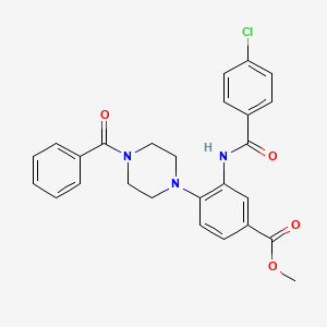 Methyl 3-{[(4-chlorophenyl)carbonyl]amino}-4-[4-(phenylcarbonyl)piperazin-1-yl]benzoate