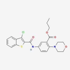 Propyl 5-{[(3-chloro-1-benzothiophen-2-yl)carbonyl]amino}-2-(morpholin-4-yl)benzoate