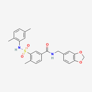 N-(1,3-benzodioxol-5-ylmethyl)-3-[(2,5-dimethylphenyl)sulfamoyl]-4-methylbenzamide