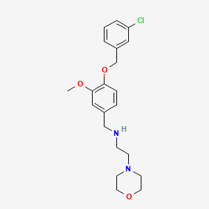 molecular formula C21H27ClN2O3 B12483847 N-{4-[(3-chlorobenzyl)oxy]-3-methoxybenzyl}-2-(morpholin-4-yl)ethanamine 