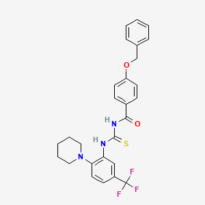 4-(benzyloxy)-N-{[2-(piperidin-1-yl)-5-(trifluoromethyl)phenyl]carbamothioyl}benzamide