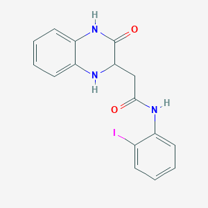 molecular formula C16H14IN3O2 B12483858 N-(2-iodophenyl)-2-(3-oxo-2,4-dihydro-1H-quinoxalin-2-yl)acetamide 