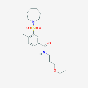 molecular formula C20H32N2O4S B12483863 3-(azepan-1-ylsulfonyl)-4-methyl-N-[3-(propan-2-yloxy)propyl]benzamide 