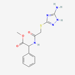 molecular formula C13H15N5O3S B12483871 methyl ({[(3-amino-1H-1,2,4-triazol-5-yl)sulfanyl]acetyl}amino)(phenyl)acetate 