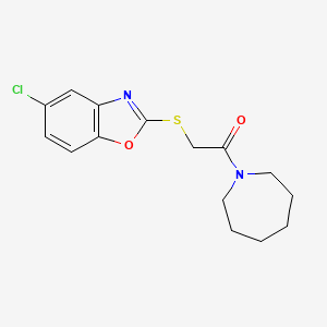 molecular formula C15H17ClN2O2S B12483877 1-(Azepan-1-yl)-2-[(5-chloro-1,3-benzoxazol-2-yl)sulfanyl]ethanone 