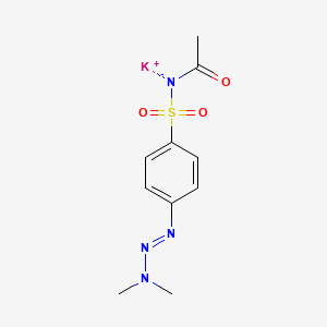 molecular formula C10H13KN4O3S B12483885 Potassium acetyl({4-[(1E)-3,3-dimethyltriaz-1-EN-1-YL]benzenesulfonyl})azanide 