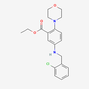 molecular formula C20H23ClN2O3 B12483894 Ethyl 5-[(2-chlorobenzyl)amino]-2-(morpholin-4-yl)benzoate 