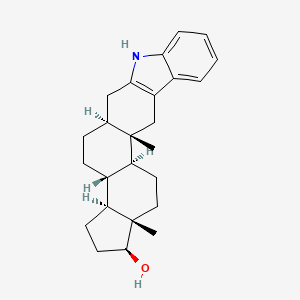 molecular formula C25H33NO B1248391 1'H-5alpha-Androst-2-eno[3,2-b]indol-17beta-ol 