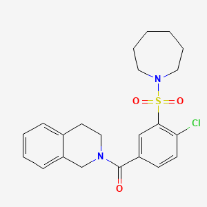 molecular formula C22H25ClN2O3S B12483914 [3-(azepan-1-ylsulfonyl)-4-chlorophenyl](3,4-dihydroisoquinolin-2(1H)-yl)methanone 