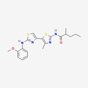 N-[5-[2-(2-methoxyanilino)-4-thiazolyl]-4-methyl-2-thiazolyl]-2-methylpentanamide