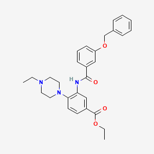 molecular formula C29H33N3O4 B12483921 Ethyl 3-({[3-(benzyloxy)phenyl]carbonyl}amino)-4-(4-ethylpiperazin-1-yl)benzoate 