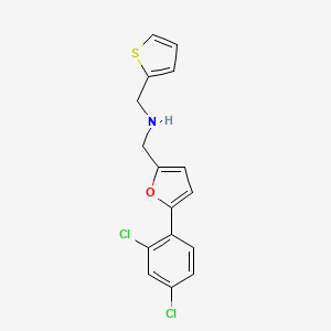 molecular formula C16H13Cl2NOS B12483937 1-[5-(2,4-dichlorophenyl)furan-2-yl]-N-(thiophen-2-ylmethyl)methanamine 