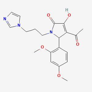 4-acetyl-5-(2,4-dimethoxyphenyl)-3-hydroxy-1-[3-(1H-imidazol-1-yl)propyl]-1,5-dihydro-2H-pyrrol-2-one