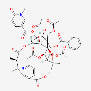 [(1S,14R,17S,23R,24R,25S)-19,22,24-triacetyloxy-20-(acetyloxymethyl)-21-benzoyloxy-25-hydroxy-3,13,14,25-tetramethyl-6,15-dioxo-2,5,16-trioxa-11-azapentacyclo[15.7.1.01,20.03,23.07,12]pentacosa-7(12),8,10-trien-18-yl] 1-methyl-6-oxopyridine-3-carboxylate