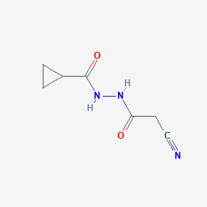 molecular formula C7H9N3O2 B12483960 N'-(2-cyanoacetyl)cyclopropanecarbohydrazide 