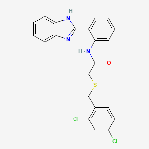 molecular formula C22H17Cl2N3OS B12483965 N-[2-(1H-benzimidazol-2-yl)phenyl]-2-[(2,4-dichlorobenzyl)sulfanyl]acetamide 