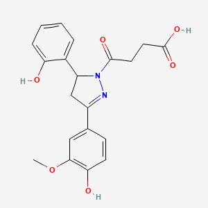 4-[3-(4-hydroxy-3-methoxyphenyl)-5-(2-hydroxyphenyl)-4,5-dihydro-1H-pyrazol-1-yl]-4-oxobutanoic acid