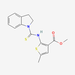 molecular formula C16H16N2O2S2 B12483993 Methyl 2-(2,3-dihydroindole-1-carbothioylamino)-5-methylthiophene-3-carboxylate 