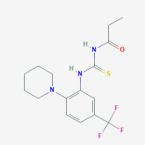 molecular formula C16H20F3N3OS B12484000 N-{[2-(piperidin-1-yl)-5-(trifluoromethyl)phenyl]carbamothioyl}propanamide 