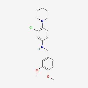 3-chloro-N-(3,4-dimethoxybenzyl)-4-(piperidin-1-yl)aniline