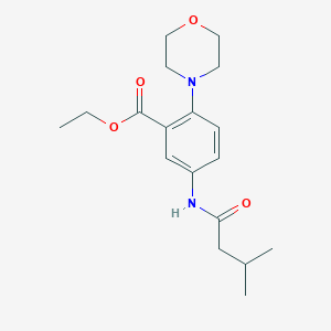 molecular formula C18H26N2O4 B12484028 Ethyl 5-[(3-methylbutanoyl)amino]-2-(morpholin-4-yl)benzoate 