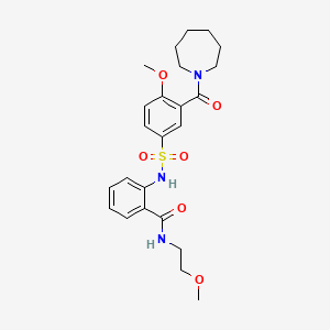 2-({[3-(azepan-1-ylcarbonyl)-4-methoxyphenyl]sulfonyl}amino)-N-(2-methoxyethyl)benzamide