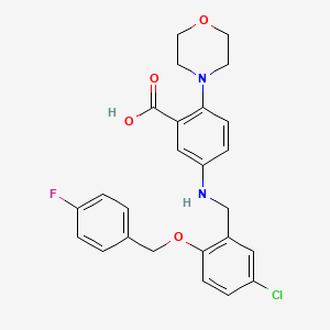 molecular formula C25H24ClFN2O4 B12484046 5-({5-Chloro-2-[(4-fluorobenzyl)oxy]benzyl}amino)-2-(morpholin-4-yl)benzoic acid 