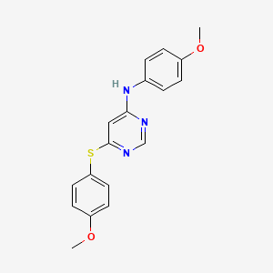 molecular formula C18H17N3O2S B12484064 N-(4-methoxyphenyl)-6-[(4-methoxyphenyl)sulfanyl]pyrimidin-4-amine 