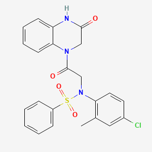 N-(4-chloro-2-methylphenyl)-N-[2-oxo-2-(3-oxo-3,4-dihydroquinoxalin-1(2H)-yl)ethyl]benzenesulfonamide