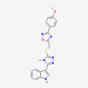 3-[5-({[3-(4-methoxyphenyl)-1,2,4-oxadiazol-5-yl]methyl}sulfanyl)-4-methyl-1,2,4-triazol-3-yl]-1H-indole