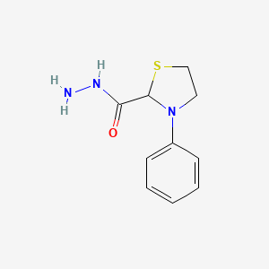 molecular formula C10H13N3OS B12484084 3-Phenyl-1,3-thiazolidine-2-carbohydrazide 