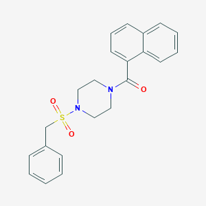 molecular formula C22H22N2O3S B12484093 1-(Naphthalene-1-carbonyl)-4-phenylmethanesulfonylpiperazine 