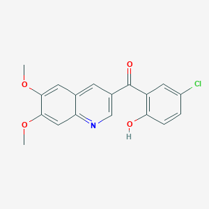 molecular formula C18H14ClNO4 B12484108 (5-Chloro-2-hydroxyphenyl)(6,7-dimethoxyquinolin-3-yl)methanone 