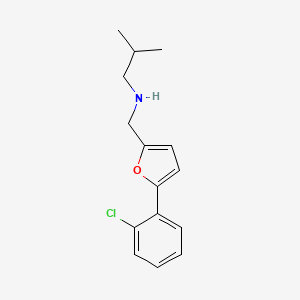 molecular formula C15H18ClNO B12484116 N-{[5-(2-chlorophenyl)furan-2-yl]methyl}-2-methylpropan-1-amine 