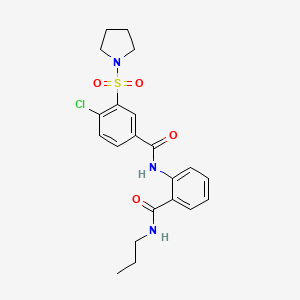 4-chloro-N-[2-(propylcarbamoyl)phenyl]-3-(pyrrolidin-1-ylsulfonyl)benzamide