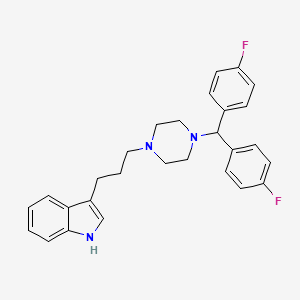 molecular formula C28H29F2N3 B12484127 3-(3-{4-[bis(4-fluorophenyl)methyl]piperazin-1-yl}propyl)-1H-indole 