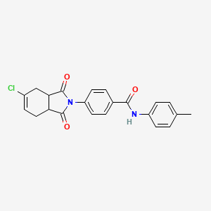 molecular formula C22H19ClN2O3 B12484131 4-(5-chloro-1,3-dioxo-3a,4,7,7a-tetrahydroisoindol-2-yl)-N-(4-methylphenyl)benzamide 