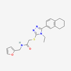 2-{[4-ethyl-5-(5,6,7,8-tetrahydronaphthalen-2-yl)-4H-1,2,4-triazol-3-yl]sulfanyl}-N-(furan-2-ylmethyl)acetamide