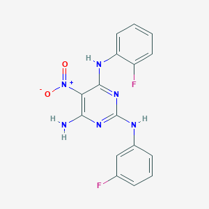 N~4~-(2-fluorophenyl)-N~2~-(3-fluorophenyl)-5-nitropyrimidine-2,4,6-triamine