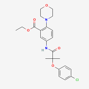 molecular formula C23H27ClN2O5 B12484173 Ethyl 5-{[2-(4-chlorophenoxy)-2-methylpropanoyl]amino}-2-(morpholin-4-yl)benzoate 