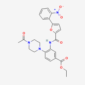 molecular formula C26H26N4O7 B12484182 Ethyl 4-(4-acetylpiperazin-1-yl)-3-({[5-(2-nitrophenyl)furan-2-yl]carbonyl}amino)benzoate 