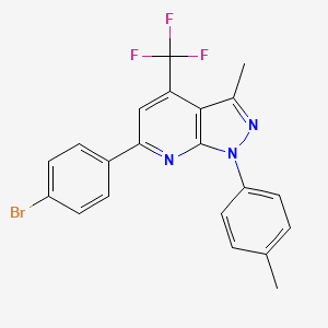 6-(4-bromophenyl)-3-methyl-1-(4-methylphenyl)-4-(trifluoromethyl)-1H-pyrazolo[3,4-b]pyridine