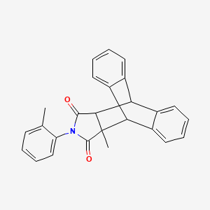 molecular formula C26H21NO2 B12484213 15-Methyl-17-(2-methylphenyl)-17-azapentacyclo[6.6.5.0~2,7~.0~9,14~.0~15,19~]nonadeca-2,4,6,9,11,13-hexaene-16,18-dione (non-preferred name) 