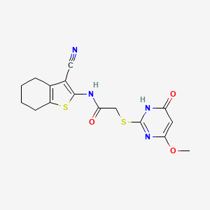 N-(3-cyano-4,5,6,7-tetrahydro-1-benzothiophen-2-yl)-2-[(4-methoxy-6-oxo-1,6-dihydropyrimidin-2-yl)sulfanyl]acetamide